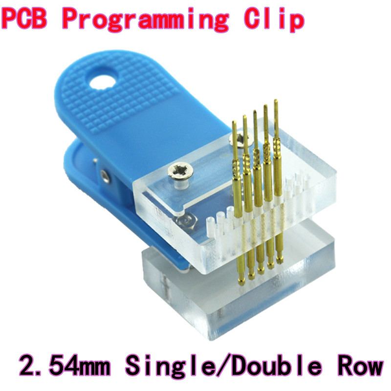 Clipe de Programação PCB 2.54mm, Pino Pogo de Programação de Linha Única/Dupla 2/3/4/5/6/7/8/9/10P