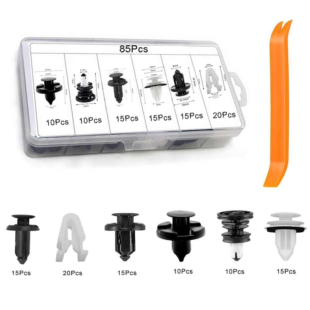 Per Tesla Model 3 YS X Clip Fermi set 85PCS Pannello porta Paraurti Arco ruota Parafango Cofano motore Asta di supporto Elementi di fissaggio in plastica