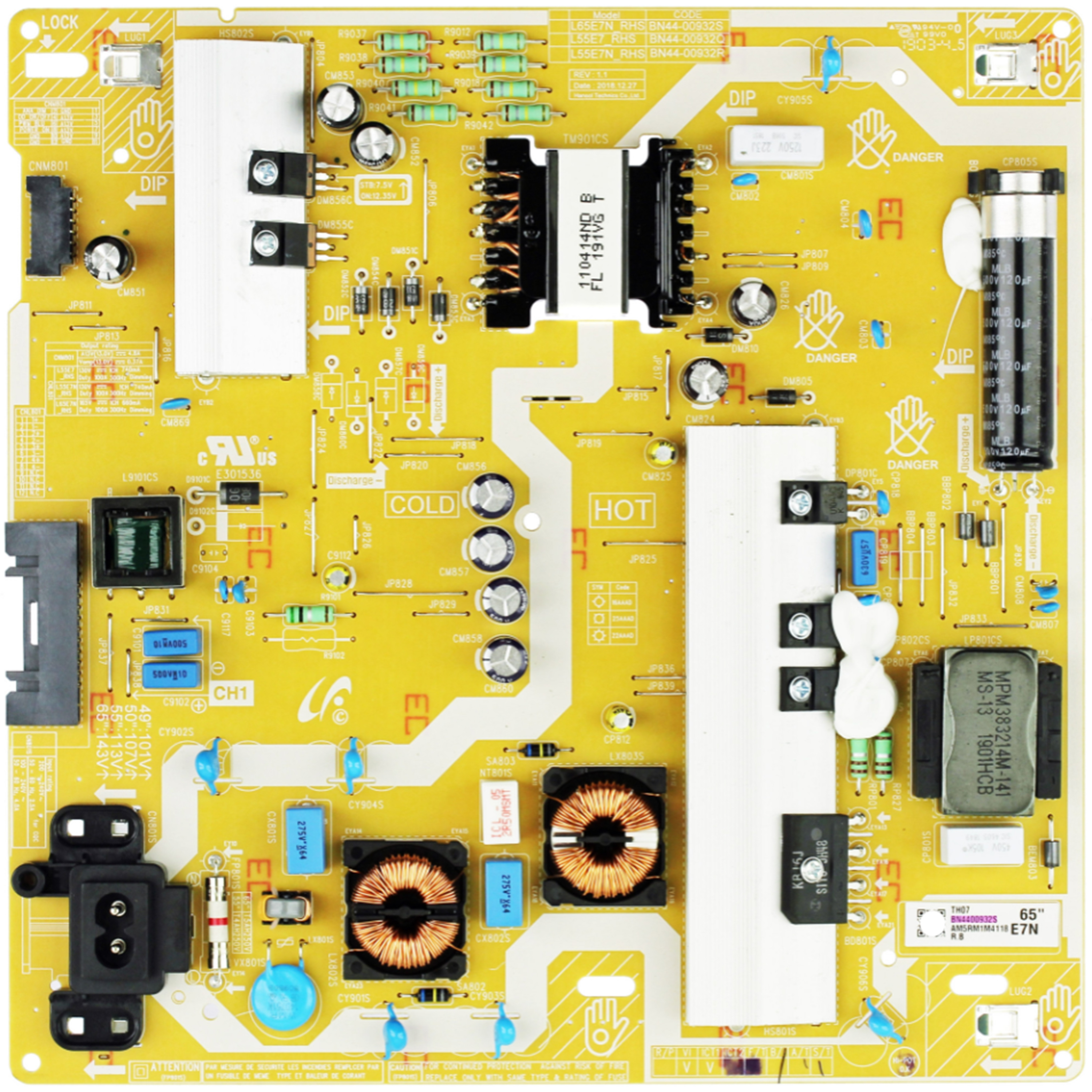 Placa de fuente de alimentación BN44-00932S, accesorio para televisor UE50RU7400, UE65RU7020K, UE55RU7100K, UN55RU7300FXZA, original, nuevo, BN44-00932Q =