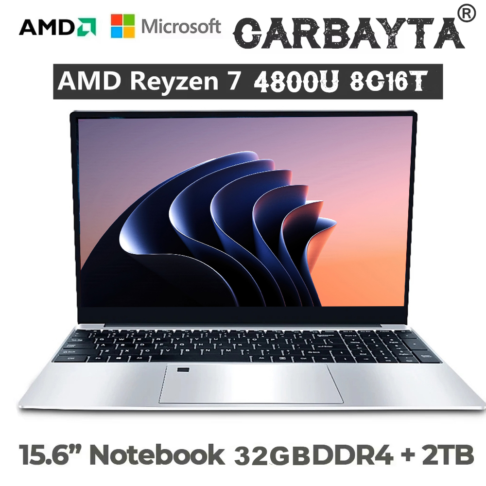 Ultrabook de 15,6 pulgadas - AMD Ryzen 7 4800U, 32 GB de RAM, 2 TB SSD, 5G, Bluetooth, computadora portátil para juegos Windows 11 Pro (Metal)