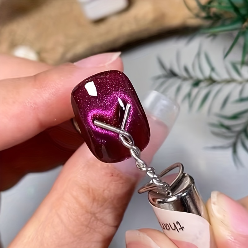 Juego de imanes para uñas de ojo de gato, con alambre de hierro Flexible para crear formas de corazón y lingote en uñas, accesorios para decoración de uñas, 1/2/3/6 ud.