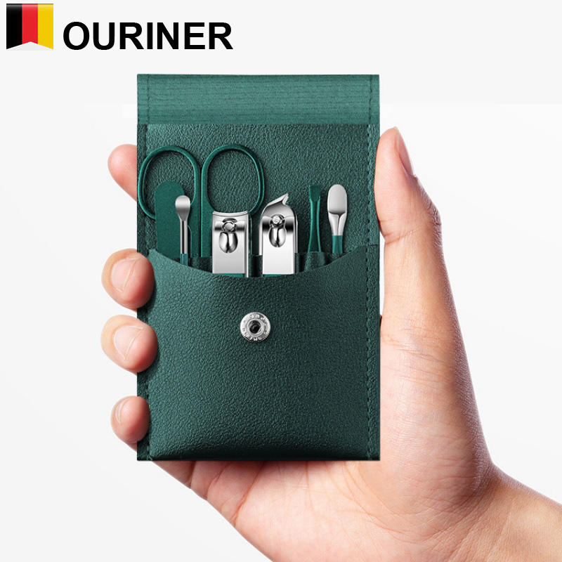 Juego de manicura portátil de 7 piezas, kit de pedicura, cortaúñas de color, herramientas de cuidado Personal, tijeras para cejas, novedad de 2023