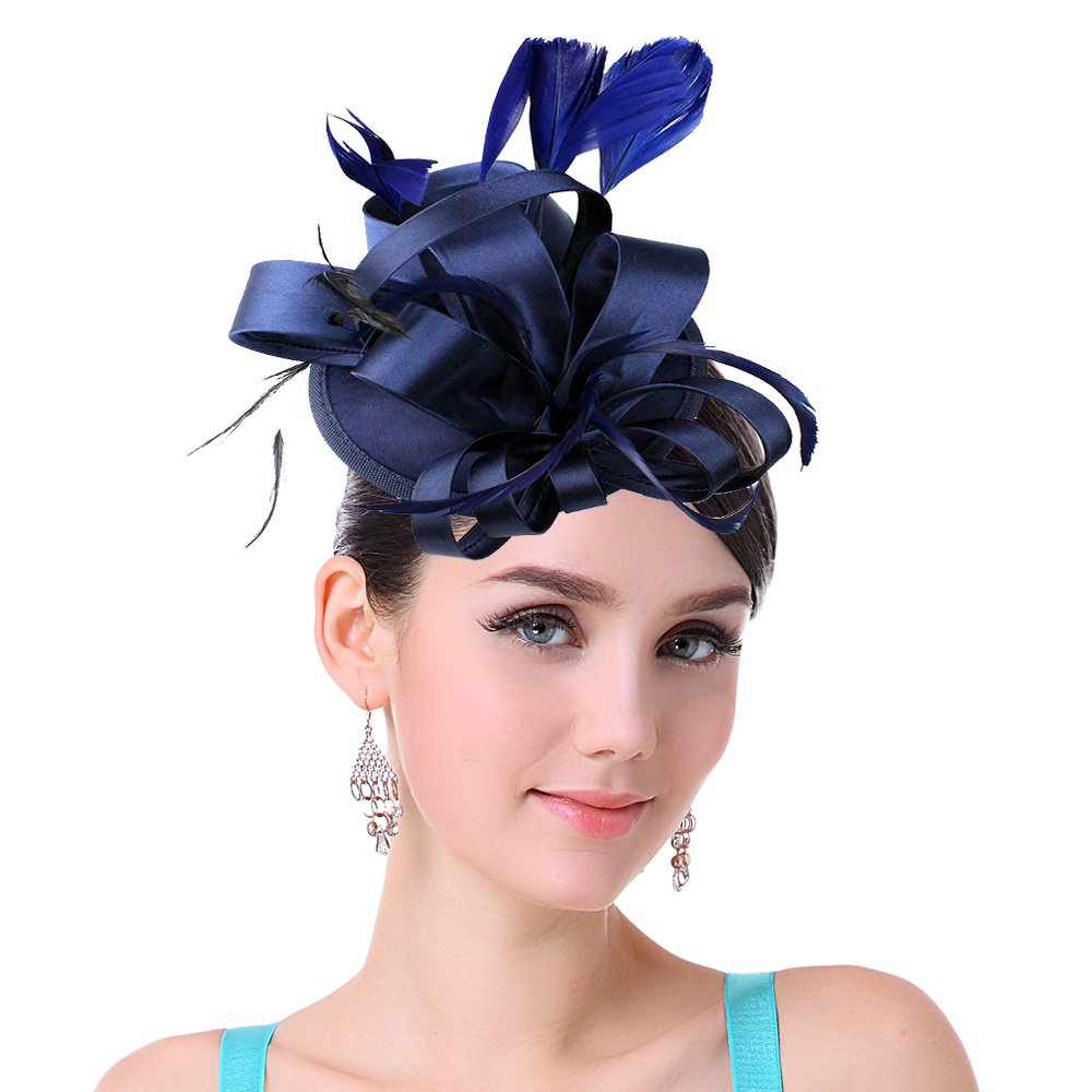 Cappello Fascinator da donna con Clip Phillbox fermaglio per capelli in piuma Kentucky Derby Cocktail Tea Party accessori per capelli copricapo da donna