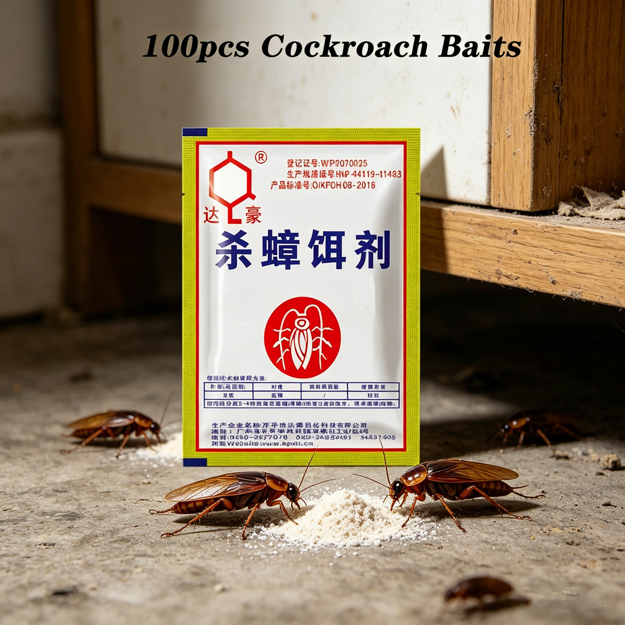 100 Piezas de Cebo para Cucarachas, Polvo para Matar Cucarachas, Trampa Repelente, Anti Insectos, Productos Eficaces para el Control de Plagas en Interiores