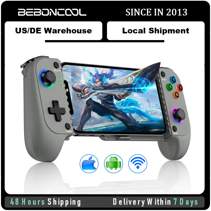 BEBONCOOL MC103 Gamepad Tipe-c Pengendali Ponsel Efek Hall Pegangan Peregangan Joystick Android Ps Cloud Game Disesuaikan