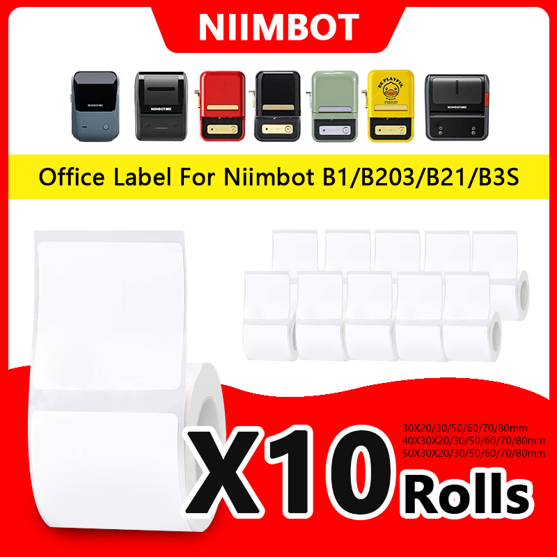 Niimbot B21/B1/B203 Mini drukarka termiczna Bluetooth naklejka antypoślizgowa wodoodporny papier samoprzylepny na etykiety do tworzenia etykiet biurowych