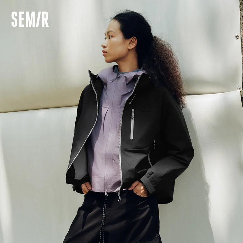 Chaqueta Semir protectora para mujer, resistente al viento, impermeable, resistente a las manchas, Tops de otoño 2025 para mujer, ropa de abrigo
