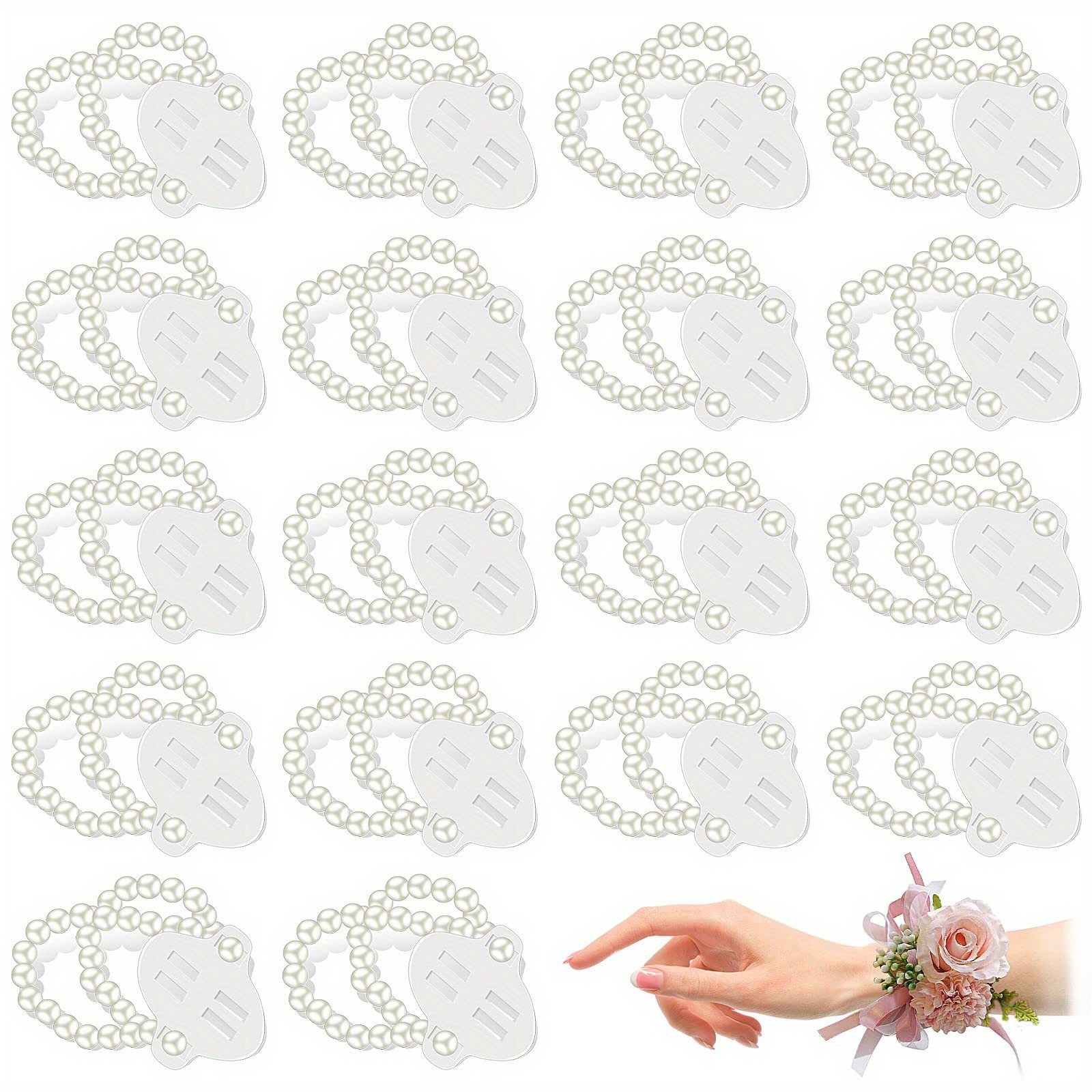 Neues Design Perlen-Kristall Handgelenk-Blumenkorsage Hochzeits-Armbänder Wunderschöner Brautschmuck für Braut, Brautjungfern, Kinder und Mädchen