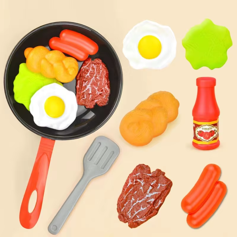 8個入りモンテッソーリシミュレーションキッチンおもちゃステーキ野菜教育用調理器具ゲームセットごっこ遊びパンホットドッグ