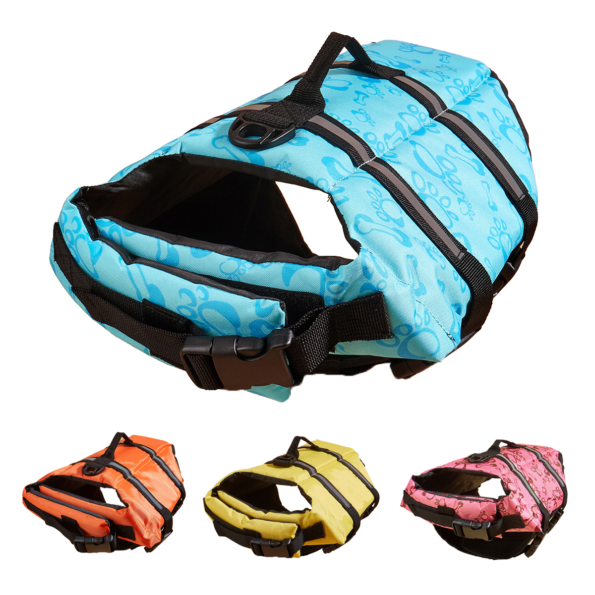 Colete salva-vidas para cães, reflexivo, ajustável, verão, cães grandes, roupa de banho, colete de segurança, surf, veleiro, flutuabilidade aprimorada, colete salva-vidas para animais de estimação
