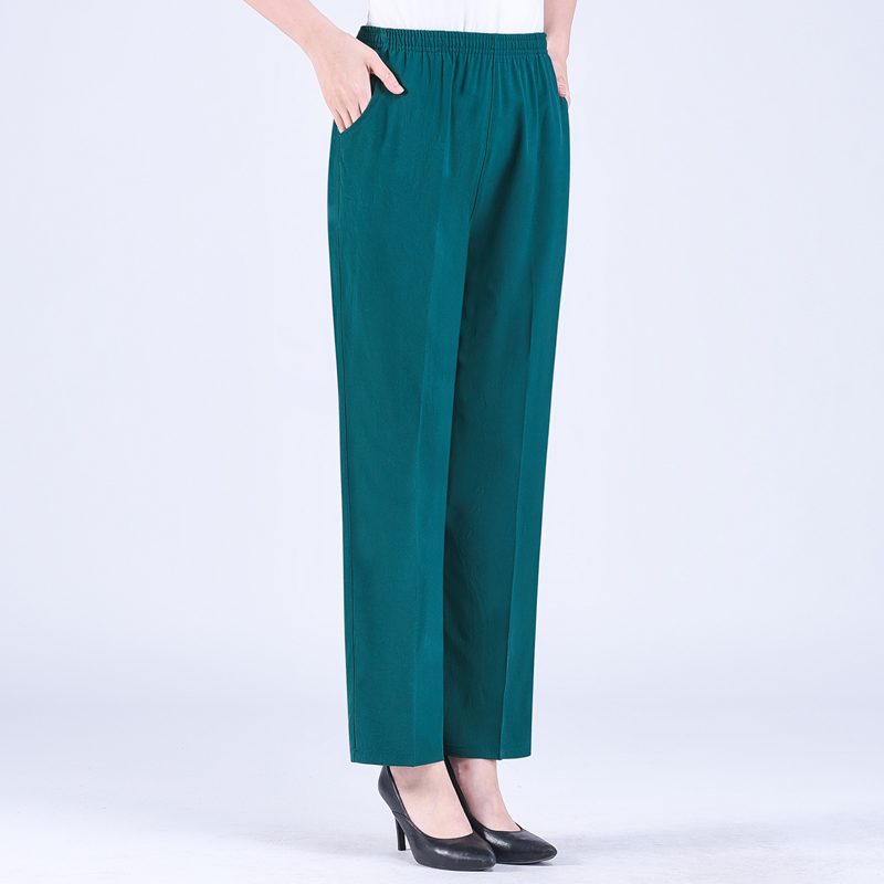 Pantaloni dritti alla moda pantaloni corti estivi da donna di mezza età pantaloni larghi da madre larghi sottili pantaloni Casual da mamma 5XL
