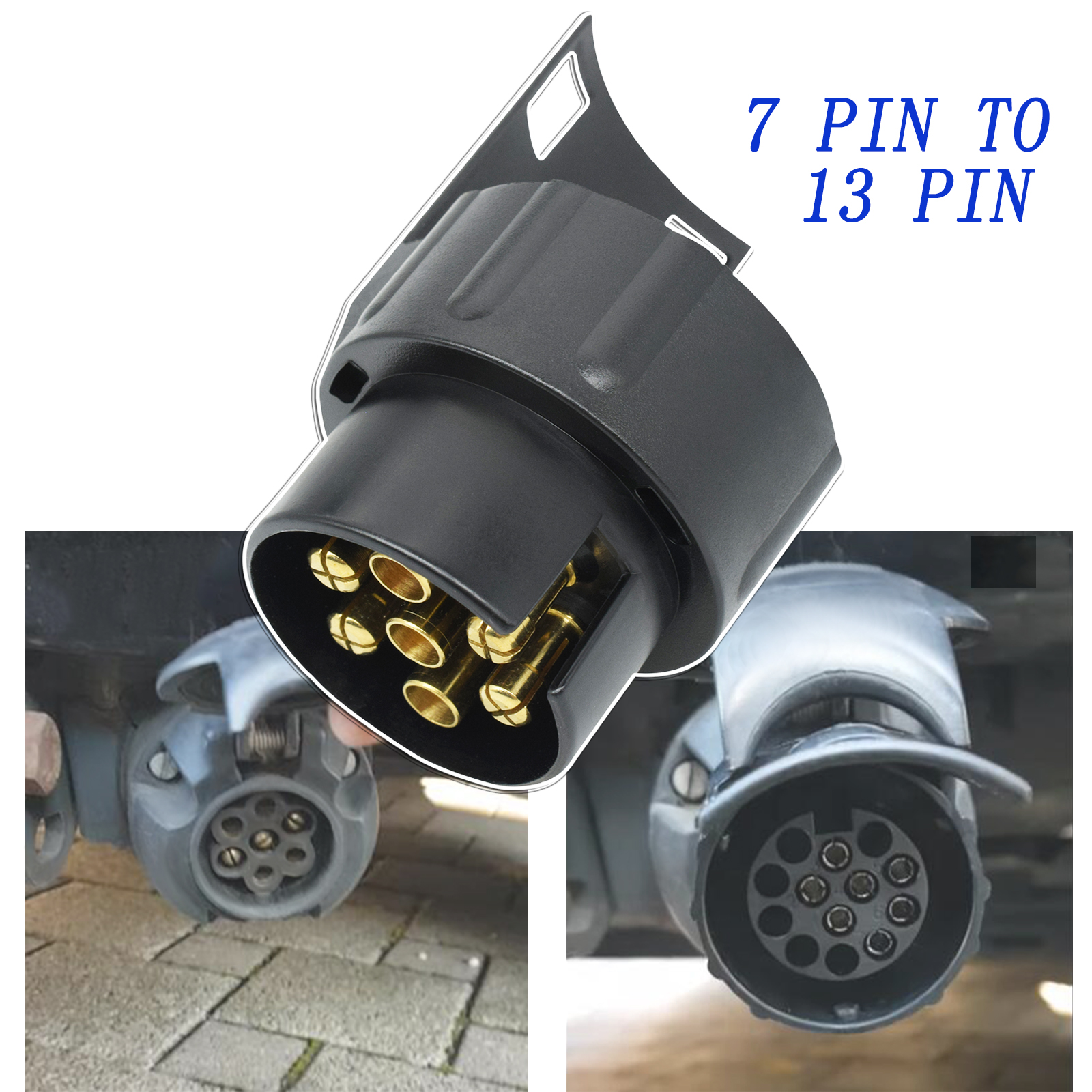 Adaptador de remolque duradero de 12V, convertidor eléctrico de enchufe, 7 pines a 13 Pines, protege conexiones, enchufe de remolque, accesorios de caravana de camión