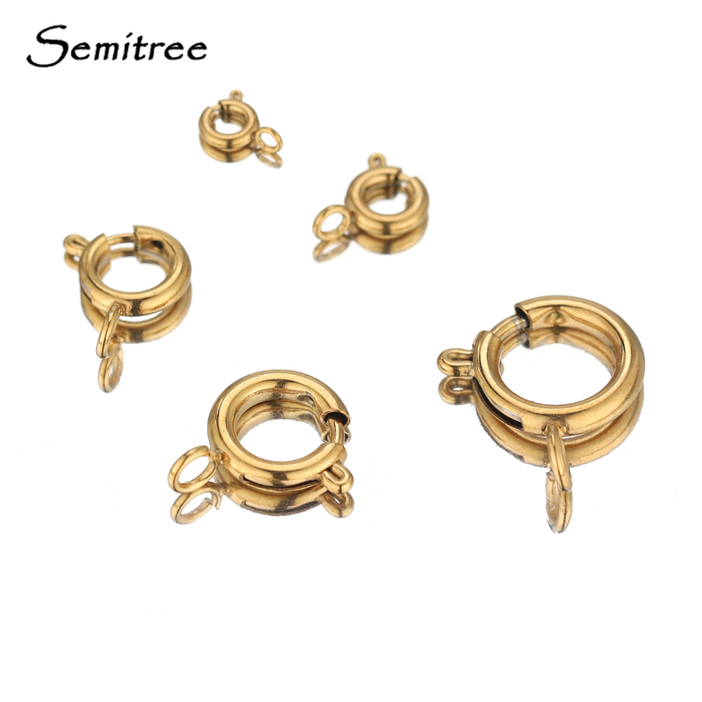 10 pezzi di fermagli per anelli a molla con artiglio rotondo in acciaio inossidabile color oro per gioielli fai da te che realizzano collane, connettori, braccialetti