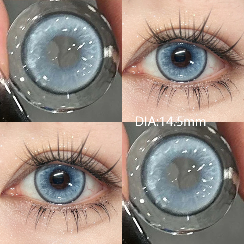 YIMEIXI 2 шт. новый узор цветные контактные мягкие круглые линзы Beauty Pupil синяя серия макияж для глаз синий высокое качество