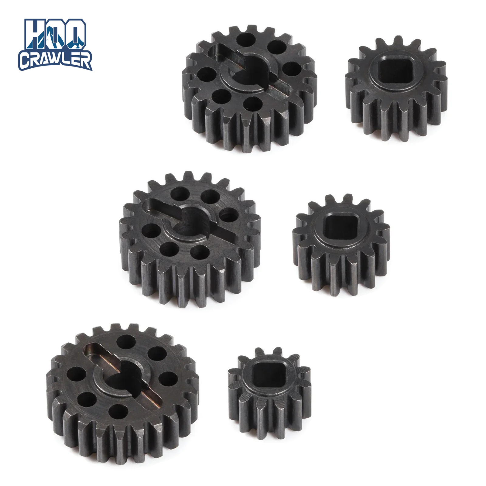 Aço tratado termicamente 15t/20t 14t/21t 12t/23t conjunto de engrenagens de portal overdrive para 1/10 axial capra f9 scx10 iii ar45 eixo portal