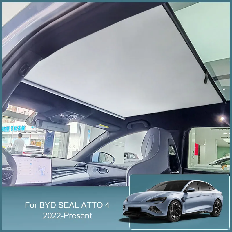 สำหรับ BYD Seal ATTO 4 2022-2025ที่บังแดดรถยนต์หลังคาบังแดดหดได้ฉนวนกันความร้อนอุปกรณ์ตกแต่งภายในรถยนต์