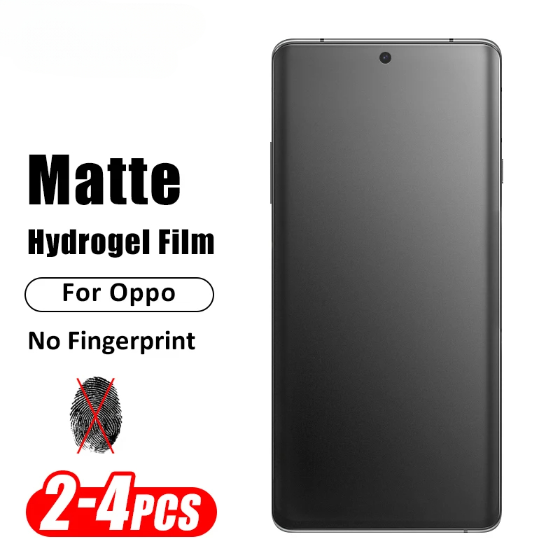 2-4 pezzi curvo opaco idrogel pellicola per Oppo Find X8 X7 Ultra X6 X5 X3 X2 protezione dello schermo per Oppo Reno 4 5 6 Pro Plus non in vetro