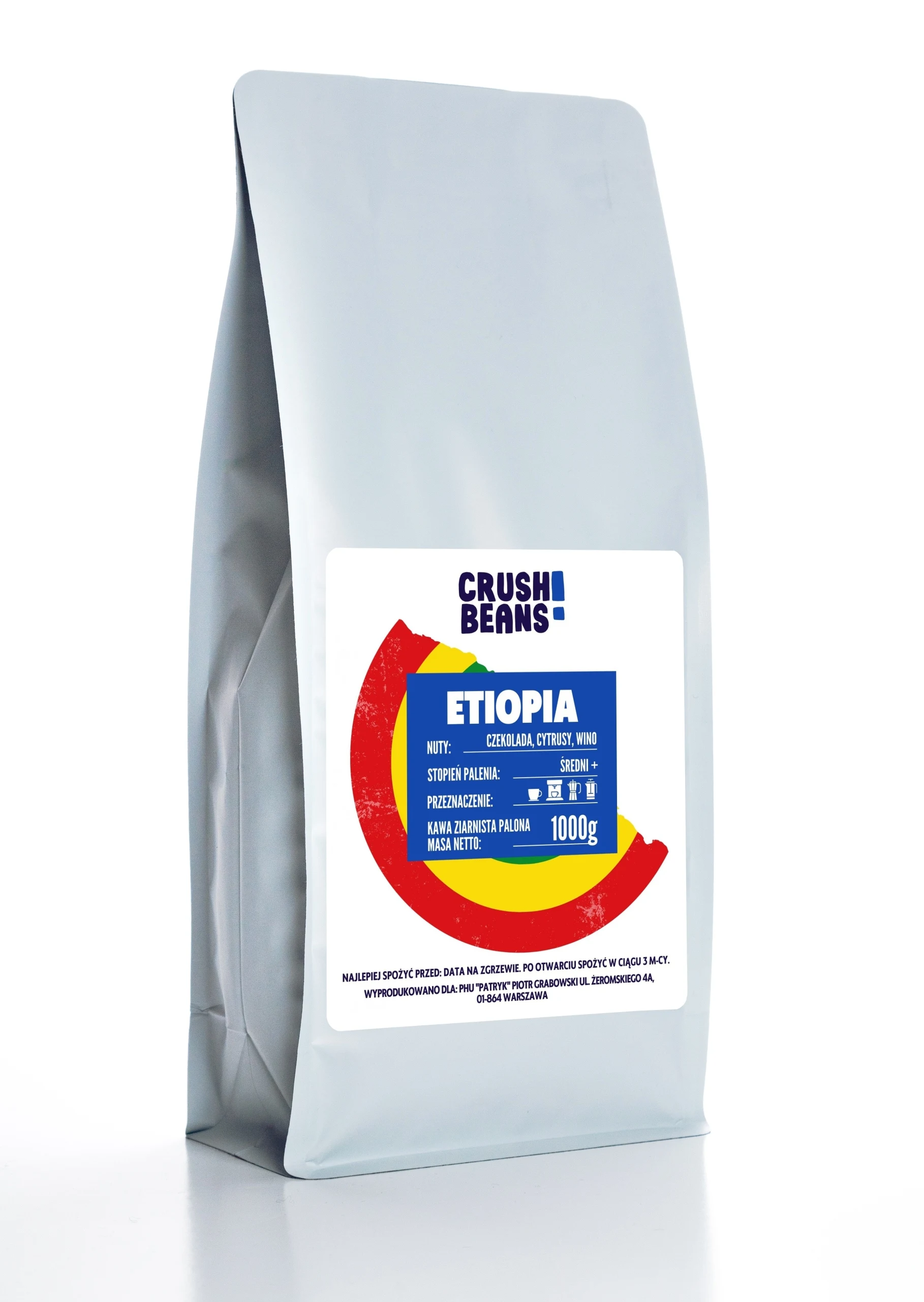 Äthiopien gemahlener Kaffee 1kg Crush Bean frisch geröstet