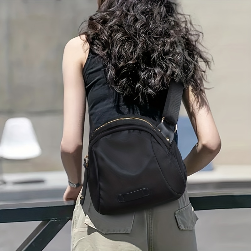 Trend ige Umhängetasche aus Nylon für Frauen, wasserdichte Umhängetasche, leichte und sichere Geldbörse mit Reiß verschluss für mühelosen Alltags stil