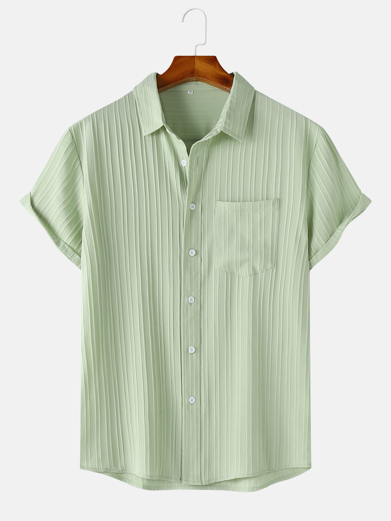 Comfortabel overhemd voor heren, zomerstrandhemd, heren overhemd met korte mouwen, effen casual overhemd met korte mouwen