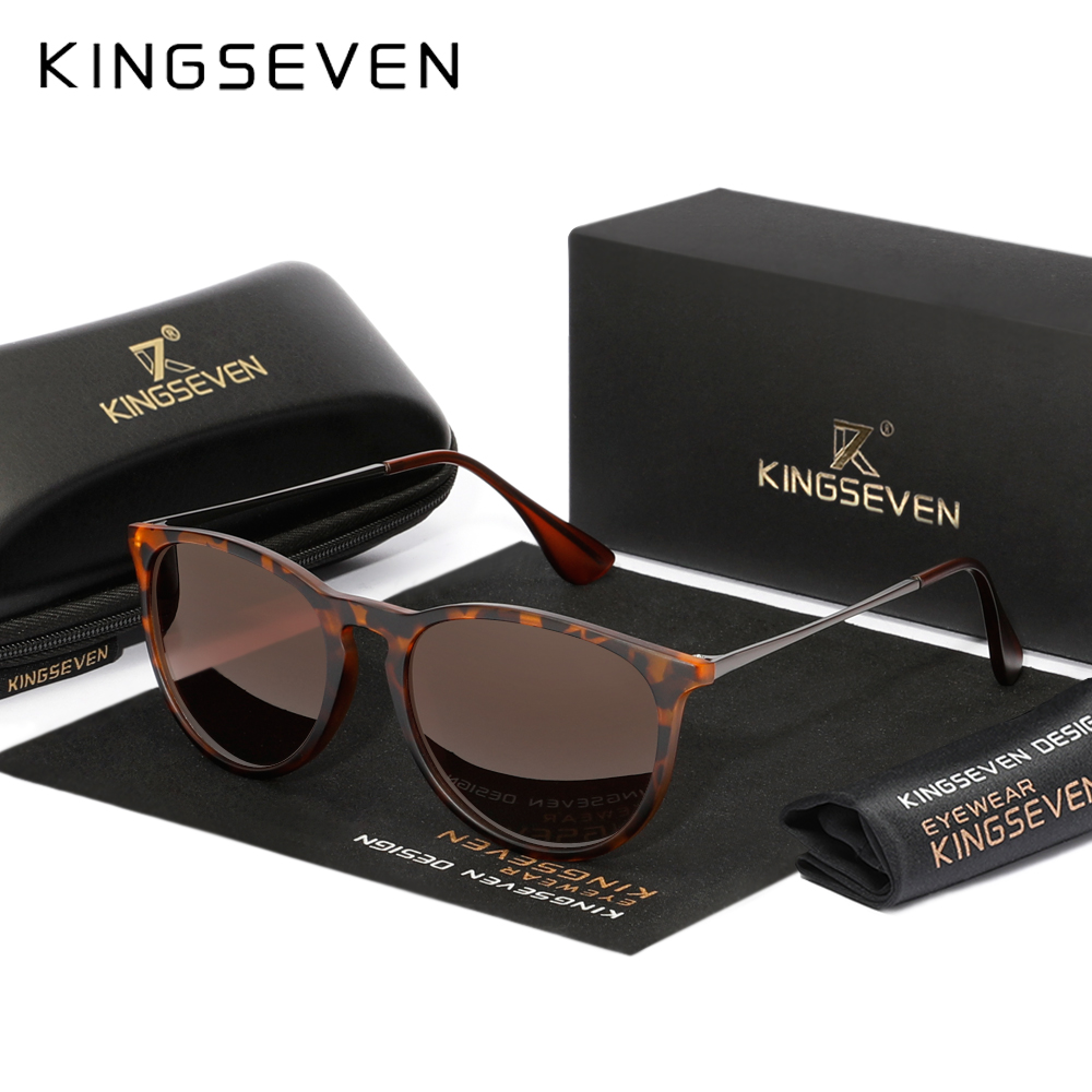 KINGSEVEN แว่นกันแดดโพลาไรซ์ทรงแคทอายแว่นตาขับรถผู้หญิงแฟชั่นสไตล์หรูหราแว่นตาอุปกรณ์เสริม UV400