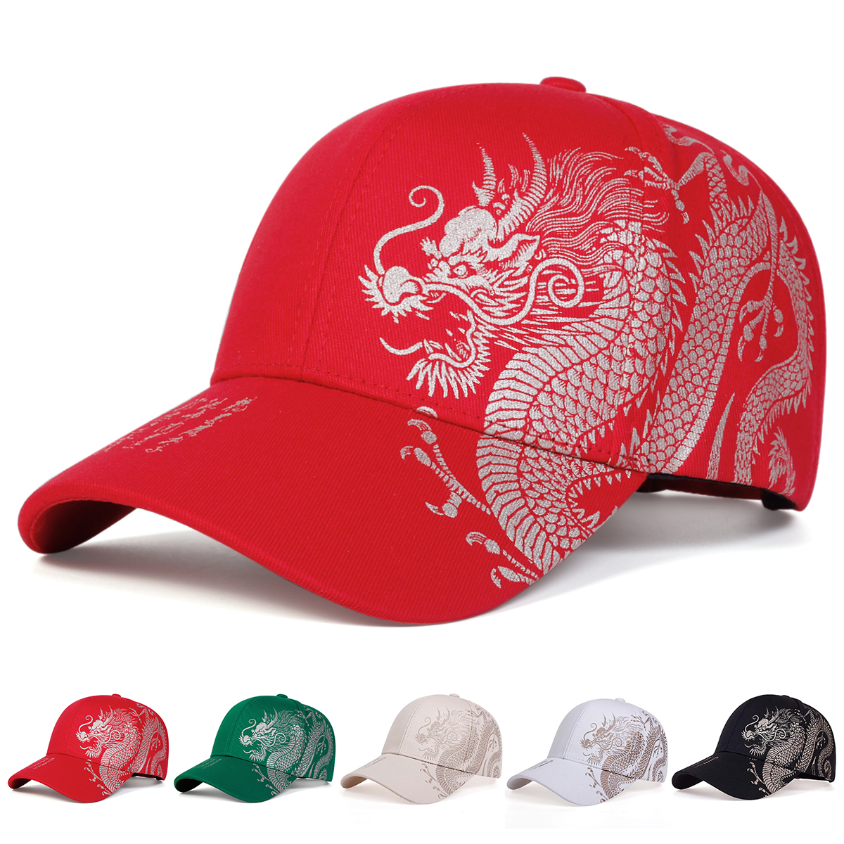 Unisex Golden Dragon Printing Snapback Baseball Caps Wiosna i jesień Outdoor Regulowane czapki codzienne Kapelusz przeciwsłoneczny