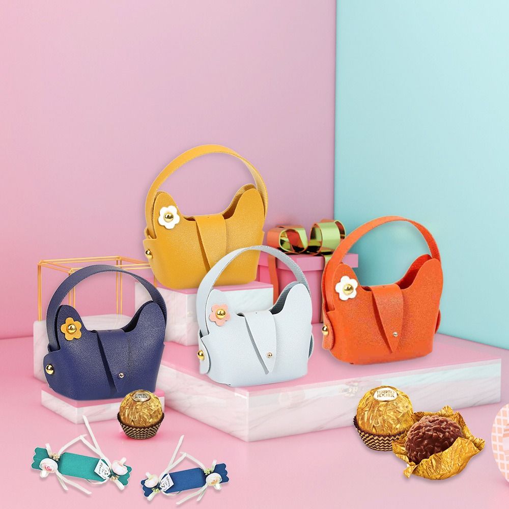 Bolso de mano creativo para mujer, caja de regalo, suministros de cumpleaños, monedero, bolso de mano de cuero, recuerdo de boda