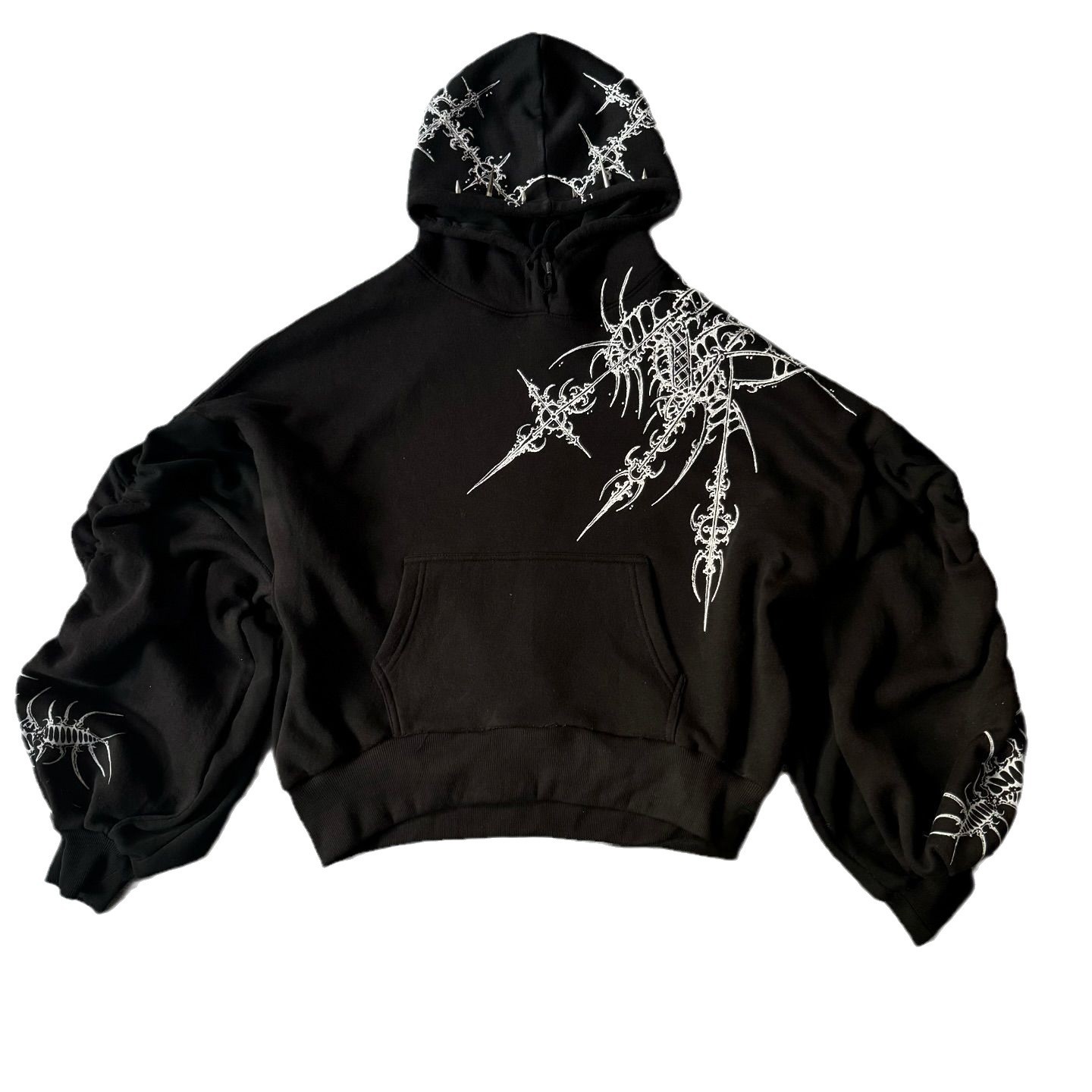 Sudadera con capucha de manga larga y cuello redondo Y2k, ropa de calle de gran tamaño con estampado Punk Vintage de Hip-Hop, traje escolar de invierno y otoño