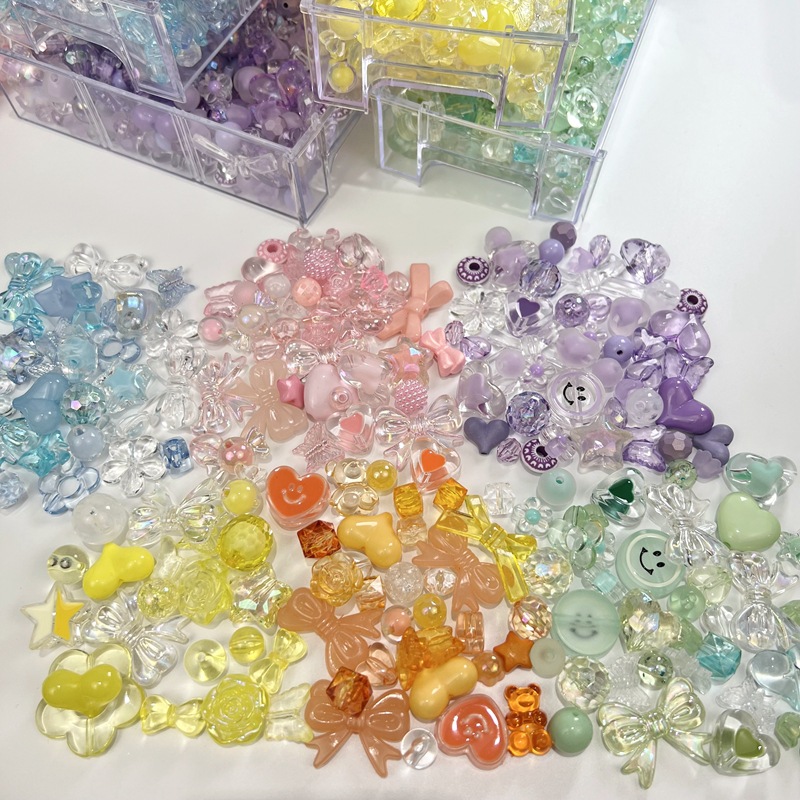 20 stücke Acryl Nette Spacer Lose Perlen Set Für DIY Armband Halskette Lanyard Strap Schmuck Machen Liefert Zubehör Material