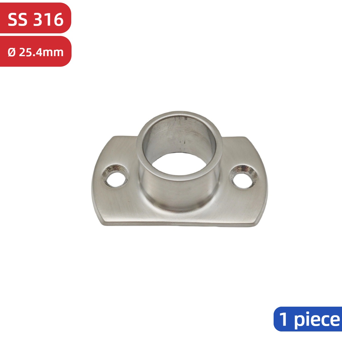Stal nierdzewna 316, 25,4 mm, poręcz schodowa, kołnierz podstawowy, satynowy, polerowany, balustrada, kołnierz podłogowy