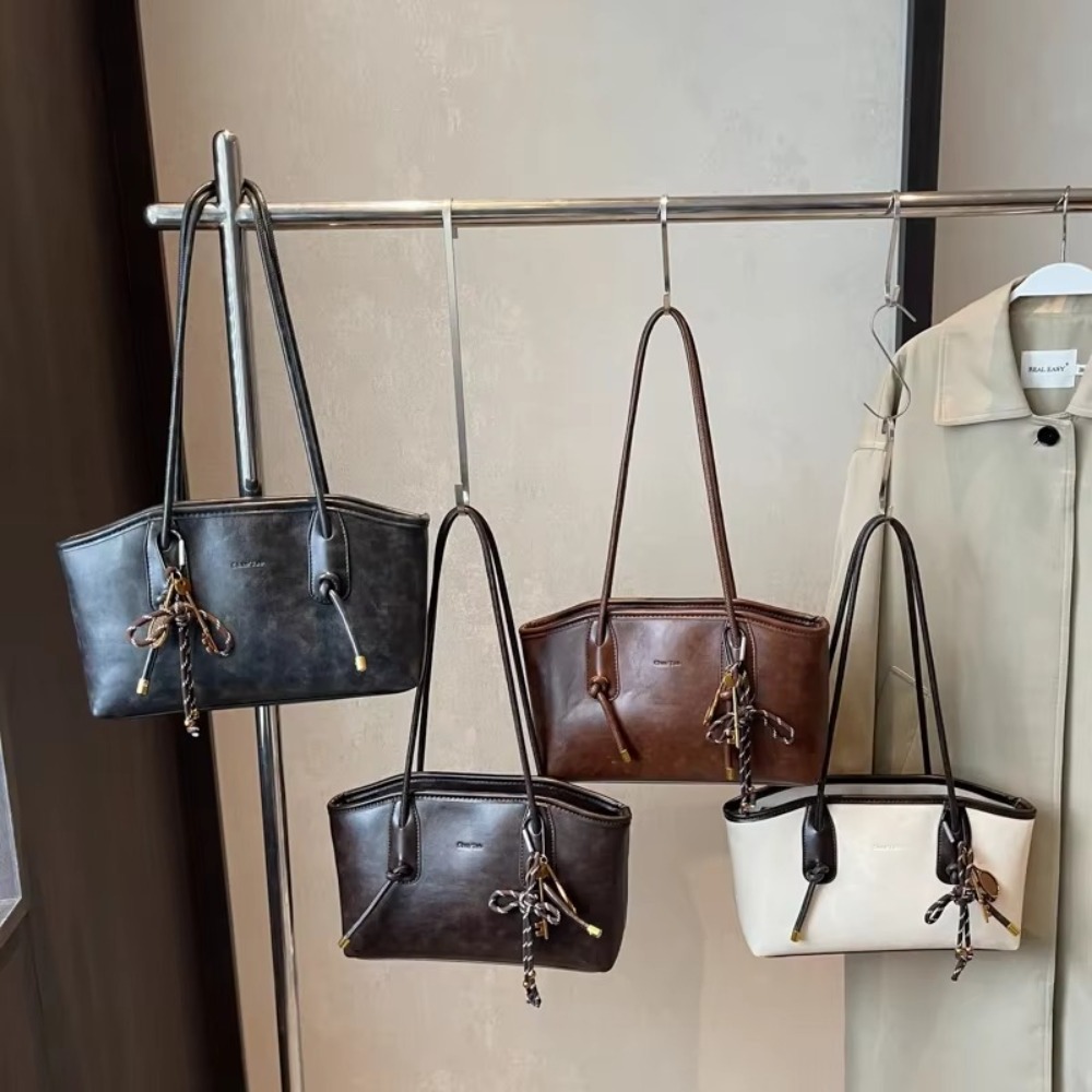 New Large Capacity Work Shoulder Bag PU Leather Solid Color Lady Handbags Simple Crossbody Bag Women Female Gift