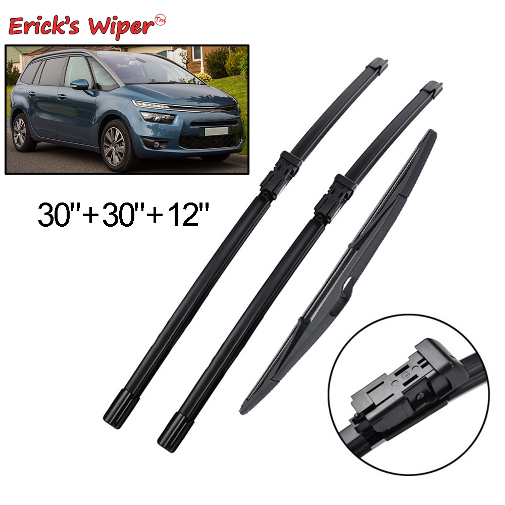 Erick's Wiper Front & Rear Wiper Blades Set For Citroen C4 Grand Picasso 2 2013 - 2022 Windshield Windscreen Window 30"+30"+12"