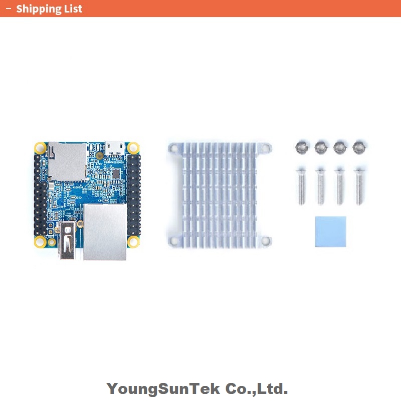 NanoPi Neo v1.4 (512M) e Dissipatore di Calore, YoungSunTek Allwinner H3 Quad Cortex-A7, 1.2GHz, OpenWRT, Ubuntu Linux Armbian DietPi Kali