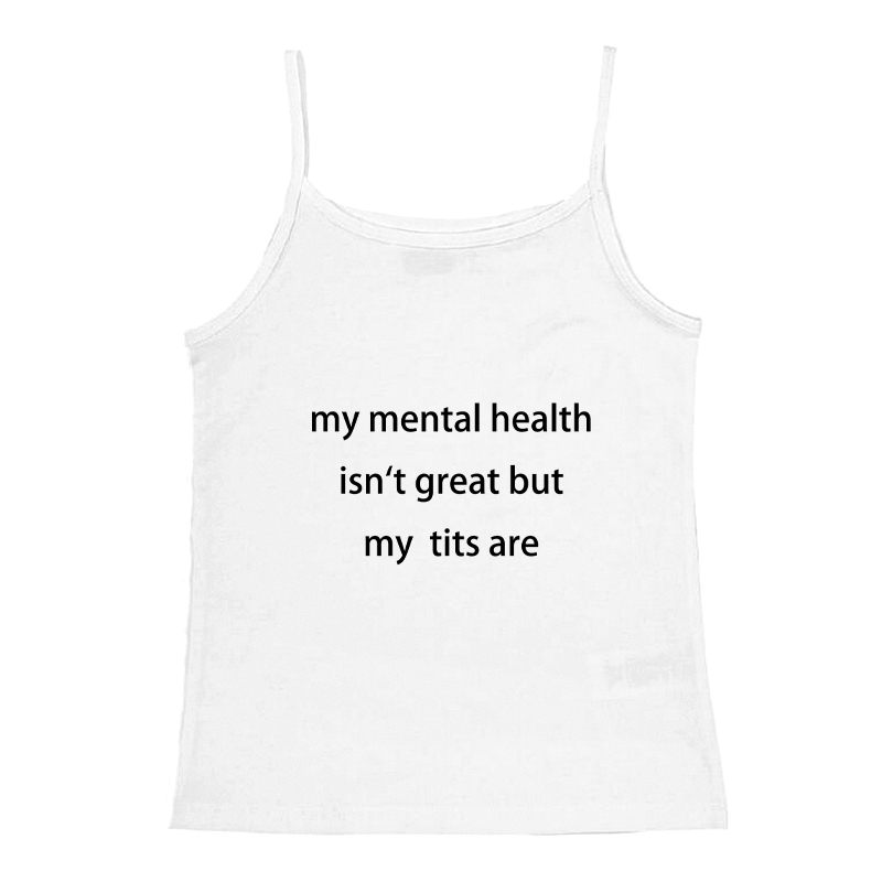 Letter Print Y2k Style Crop Tops Sleeveless Harajuku Streetwear Summer Women Aesthetic Tank Top 2000s Vintage Spaghetti Camisole