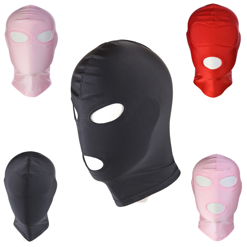 Spandex Lycra Head Hood หน้ากาก BDSM Restraint ปากเปิดตาหมวก Roleplay เกมสำหรับผู้ใหญ่ Slave เซ็กซ์ทอยสำหรับผู้ชายผู้หญิง