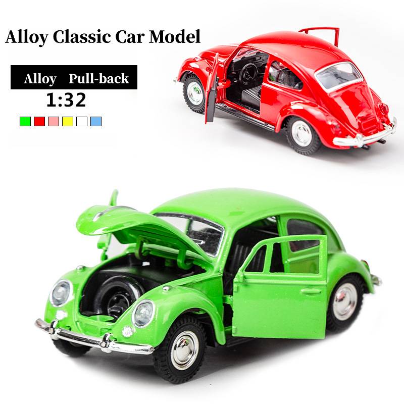 Retro Alloy Classic Car Model 1:32 Scale Pull Back Diecast & Toys Symulacja pojazdu Model samochodu Dekoracja dla dzieci Chłopcy Prezenty