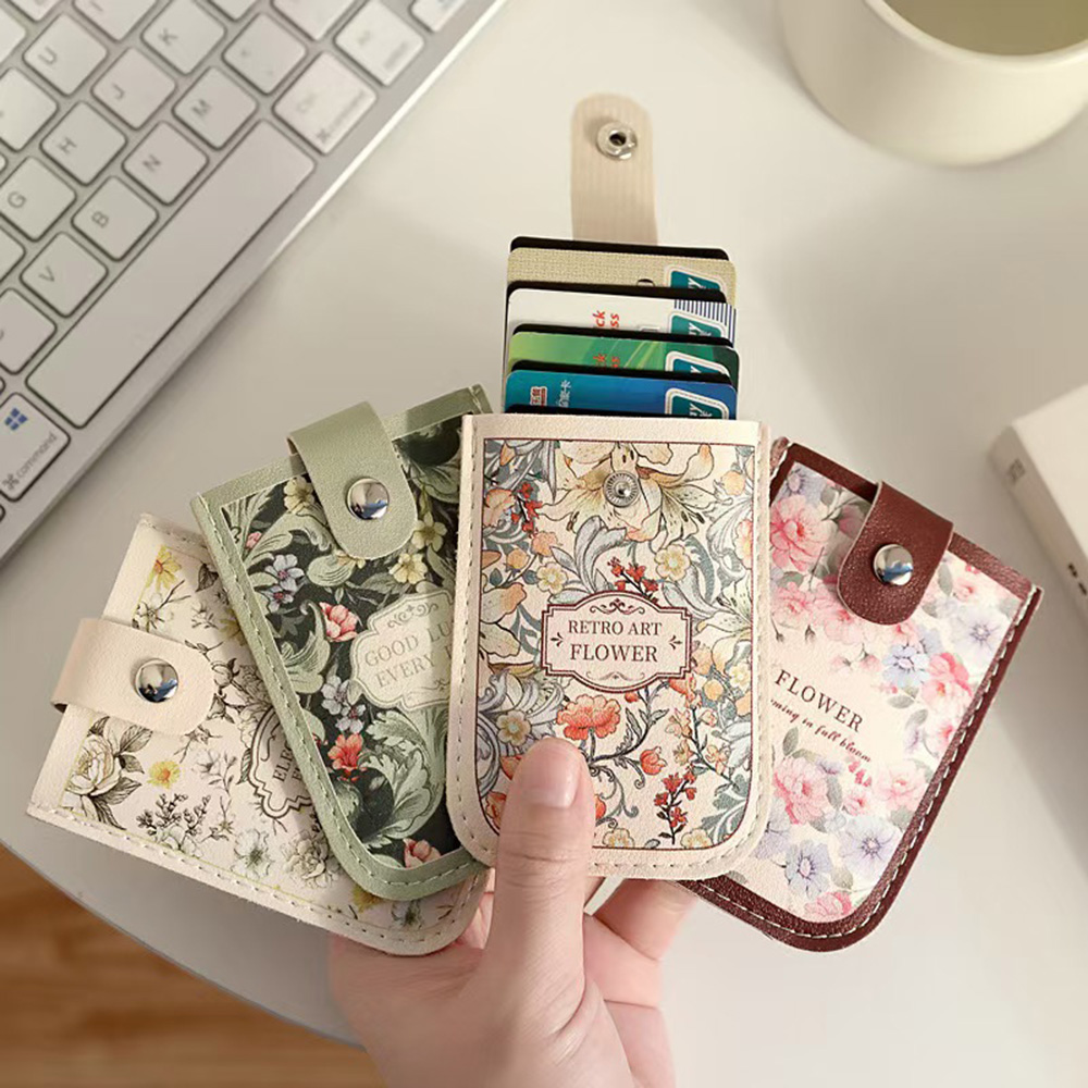 Laminowany, ukryty mini portfel na karty, wysuwany futerał na karty kredytowe, etui na wizytówki, blokowanie RFID, etui na dowód osobisty z PVC
