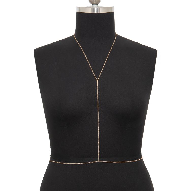 Ingemark Einfache Kreuz Brust Brust Bauch Körper Kette Halskette für Frauen Mädchen Hochzeit Sexy Ball Boho Körper Schmuck Prom Party Deco