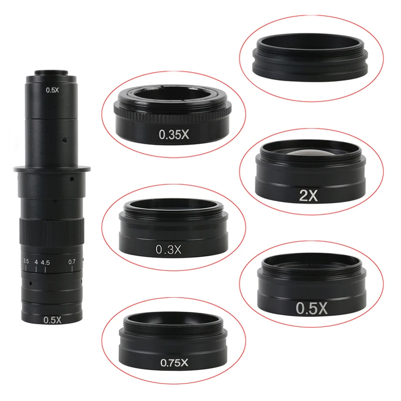 0.3X 0.35X 0.5X 0.75X 1X 2.0X Phụ Trợ Barlow Ống Kính Mục Tiêu M42 Cho 120X/180X/200X/300X/500X C-Núi Công Nghiệp Zoom