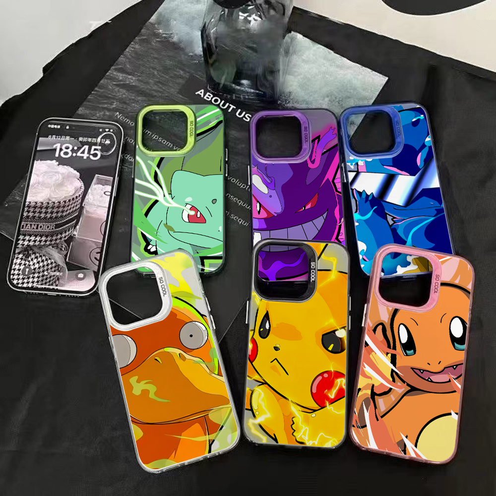 Casing Ponsel Anime Pokemon Gengars Pikachus untuk Xiaomi Redmi 14C 13C 12C 10C 9C Note 14 13 12 11 10 9 8 S Pro Plus Sampul 4G 5G