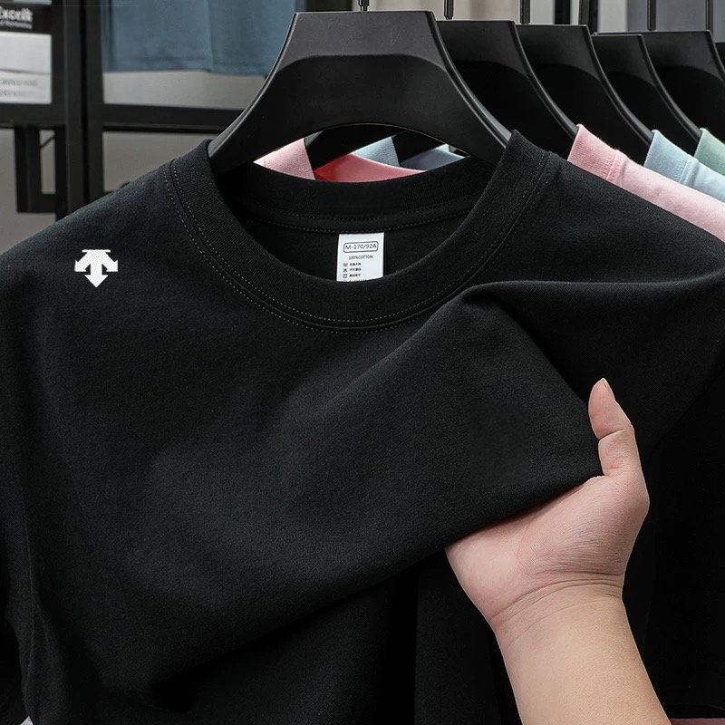 2026 New Arrival 100% Cotton Men's Sports T-Shirt, Embroidered O-Neck Short Sleeve Tee, Casual Comfortable Summer Tops t shirts