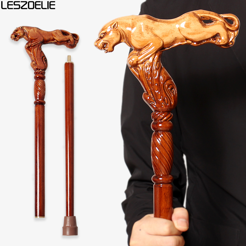 Elegant Detachable Leopard Wooden Walking Stick German Beech Men Women Canes Stylish Support for Walking