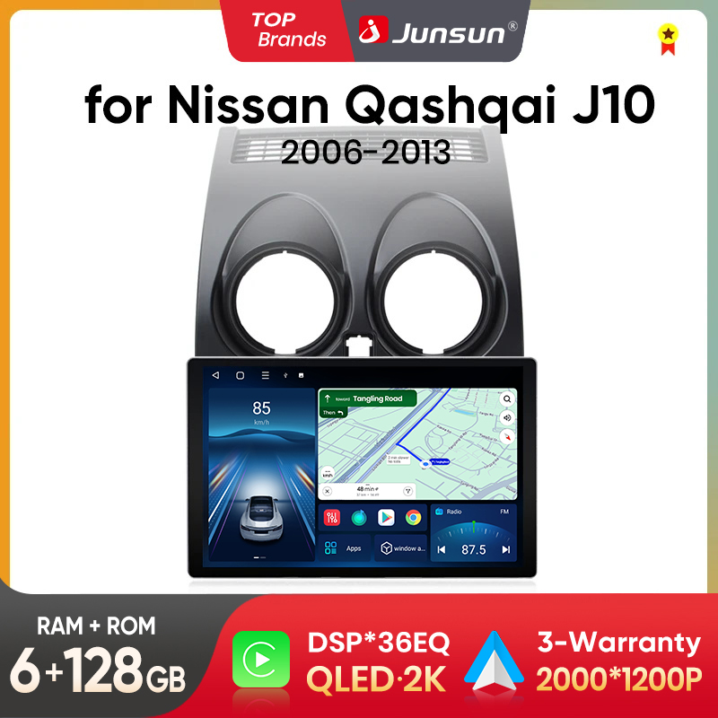 Junsun วิทยุติดรถยนต์ X7 Pro 11.5 “2K Ai ไร้สาย CarPlay แอนดรอยด์สำหรับนิสสัน Qashqai J10 2006-2013มัลติมีเดีย autoradio