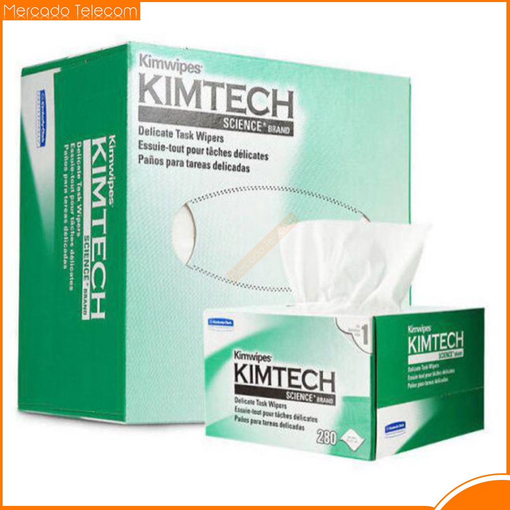 KIMTECH kimtoallitas de limpieza de fibra óptica, papel sin polvo, 280 unids/lote por caja