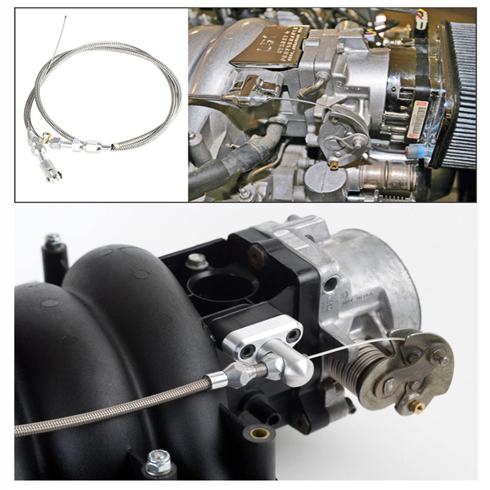 Zestaw plecionych linek przepustnicy 36 cali kompatybilny z silnikiem Chevrolet/Chevy LS1 97-07 4,8 l 5,3 l 5,7 l 6,0 l