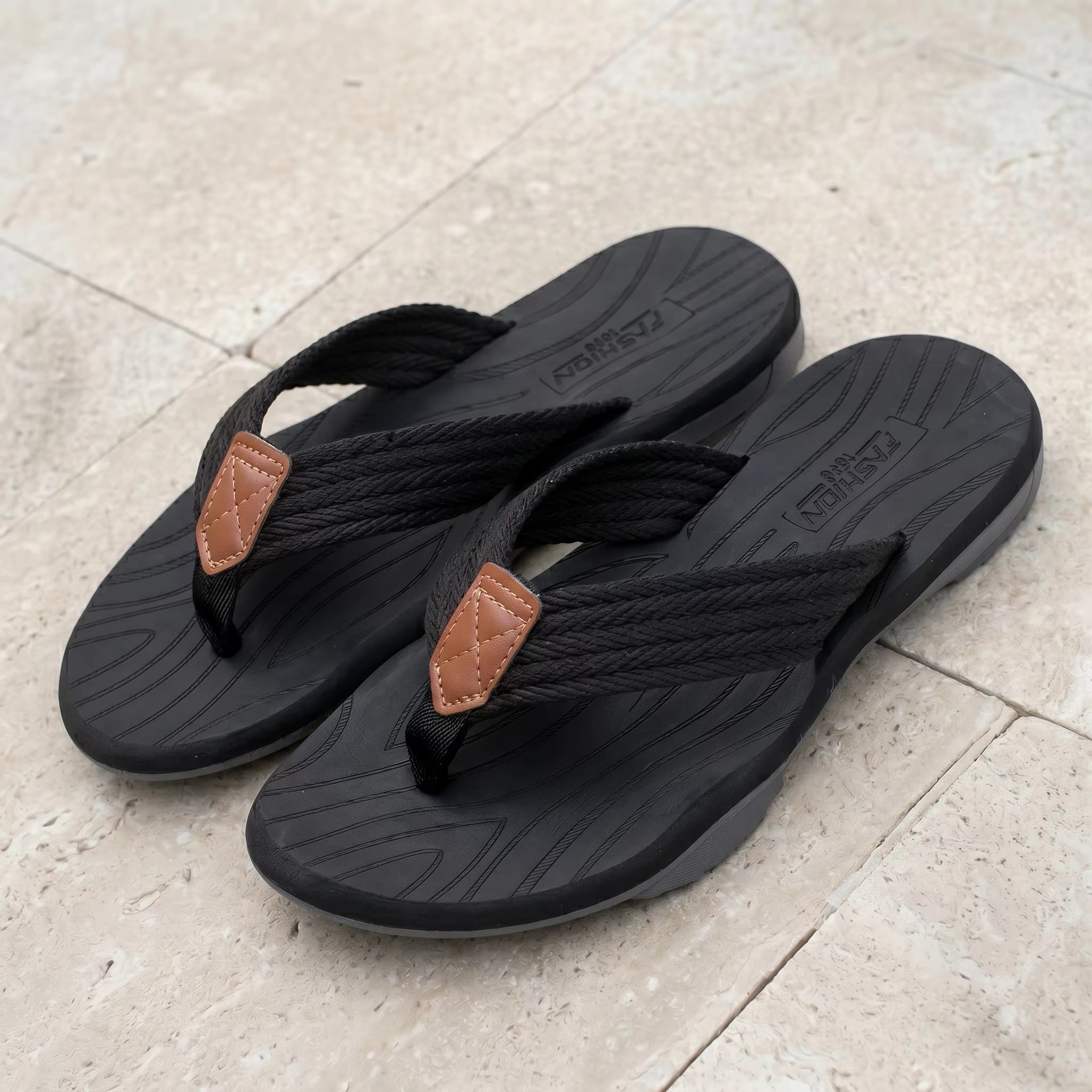 Herren-Strand-Flip-Flops, bequeme Strandsandalen, rutschfeste und langlebige Freizeitschuhe für drinnen und draußen im Sommer.