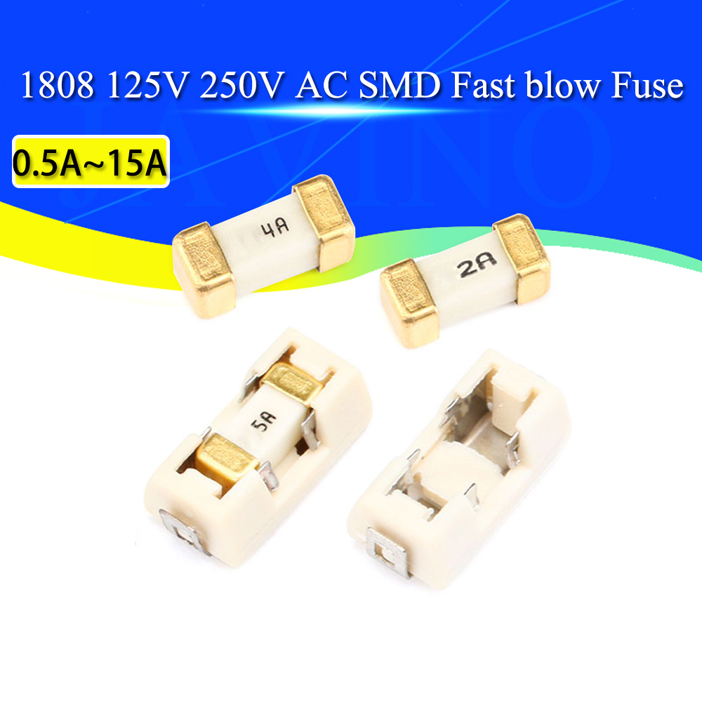 5PCS 1808 125V 250V AC 0451 SMD Fast Blow ฟิวส์0.5A 1A 2A 3A 4A 5A 6.3A 8A 10A 12A 15A 500MA 750MA 0451 Rapid ฟิวส์