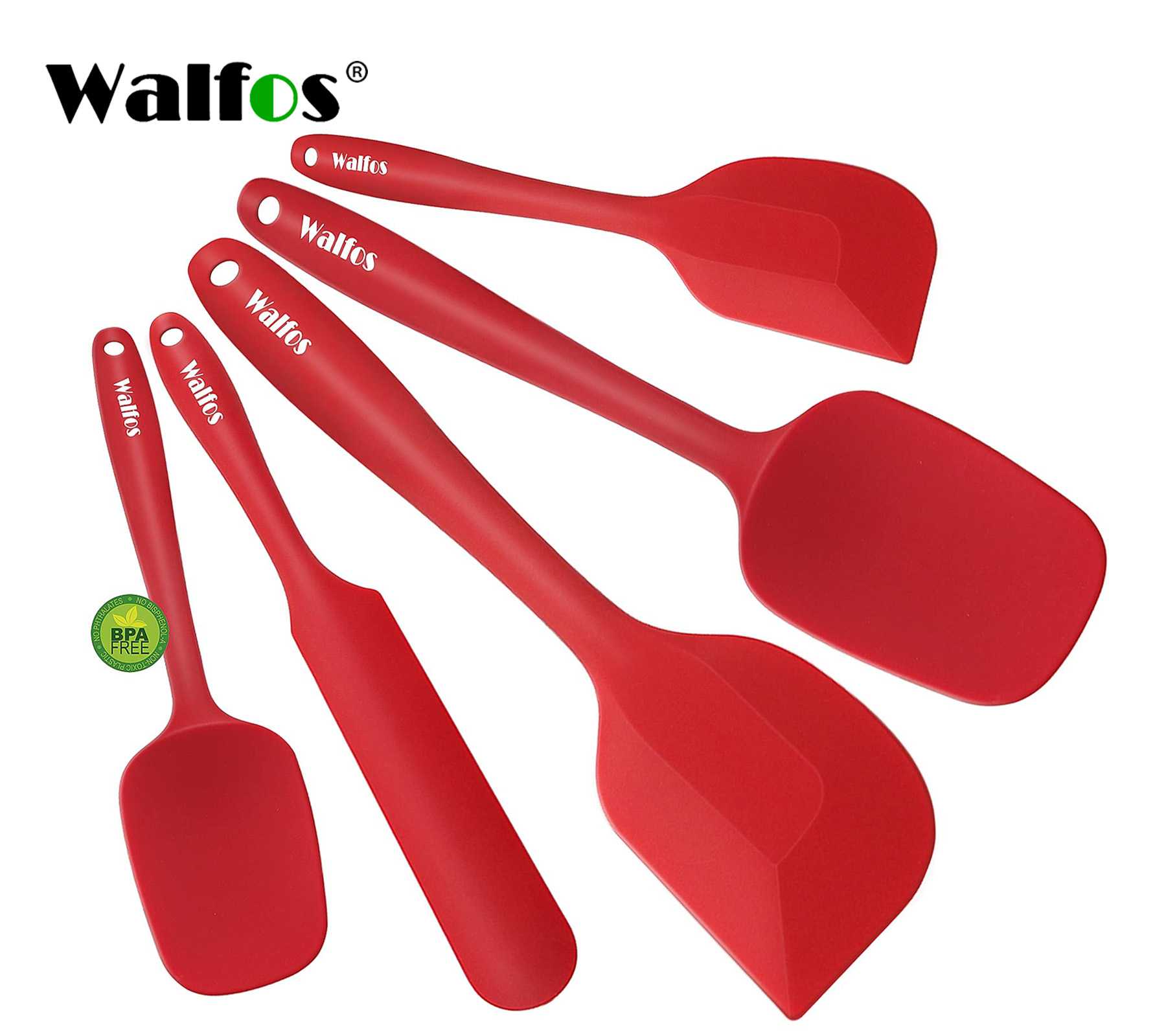 Walfos 5 pièces/ensemble spatule en Silicone antiadhésive cuisson pâtisserie spatule en Silicone résistant à la chaleur ustensile de cuisine outil de cuisson