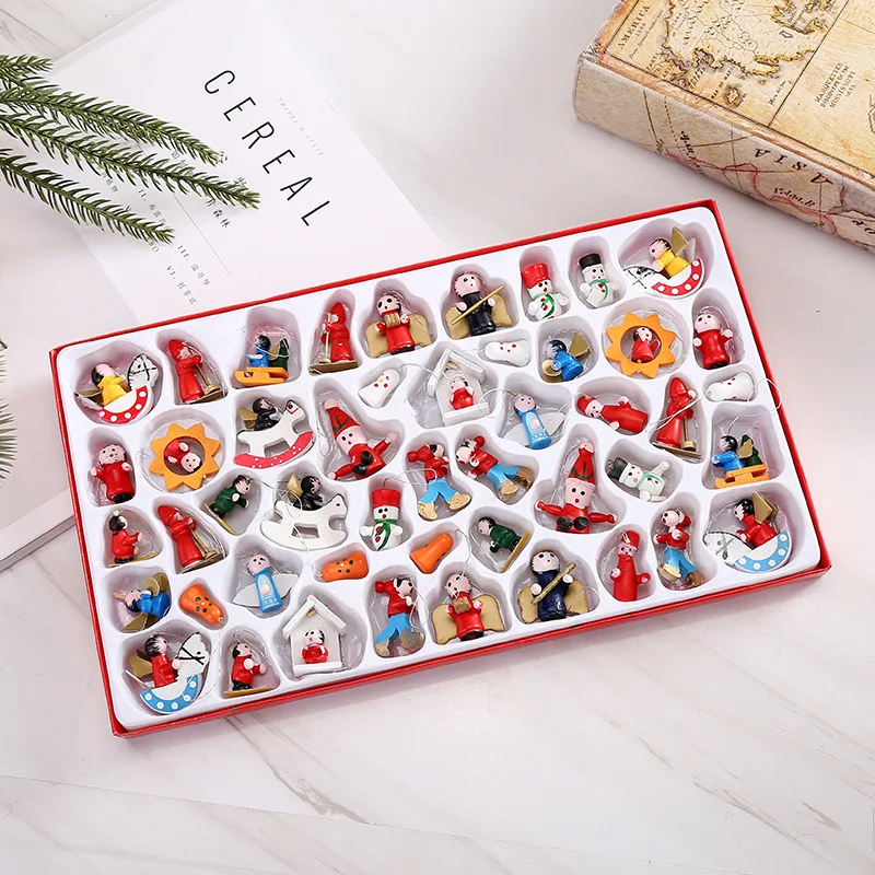 クリスマスの装飾品,日曜大工,手工芸品,ジュエリーツリー,人形の装飾,かわいいおもちゃセット,48個,新しい