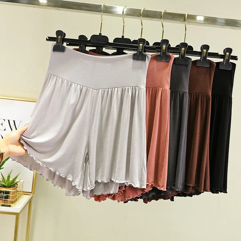 Fanan Sommer Modal Schlafshorts für Damen – Einfarbige, lässige Schlafhose 2026 – Lockere, kurze, weit geschnittene Haushose